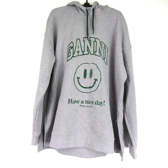 GANNI Women's Software Isoli Organic Cotton Graphic Hoodie SZ L/XL
